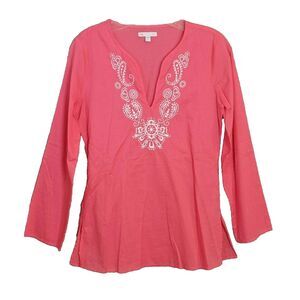 Gap Pink Cotton Embroidered Tunic Women's XS